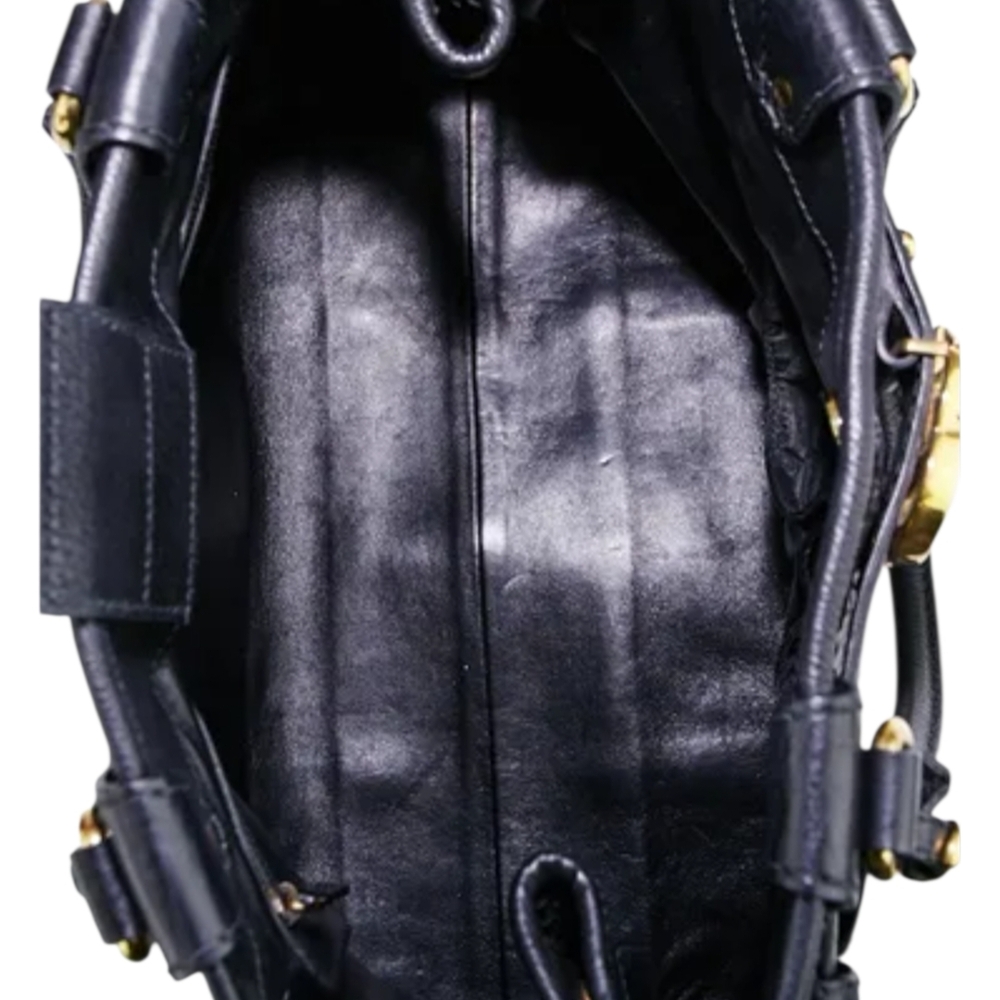 Gucci Black Python Leather Satchel with Gold Details - Picture 3 of 3